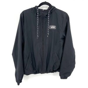 VANS Black Mesh Lined Full Zip Elastic Waist Windbreaker Jacket Medium